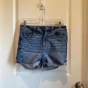 American Eagle Women's Mom Shorts Denim Blue Size 4 Cut Off Raw Hem